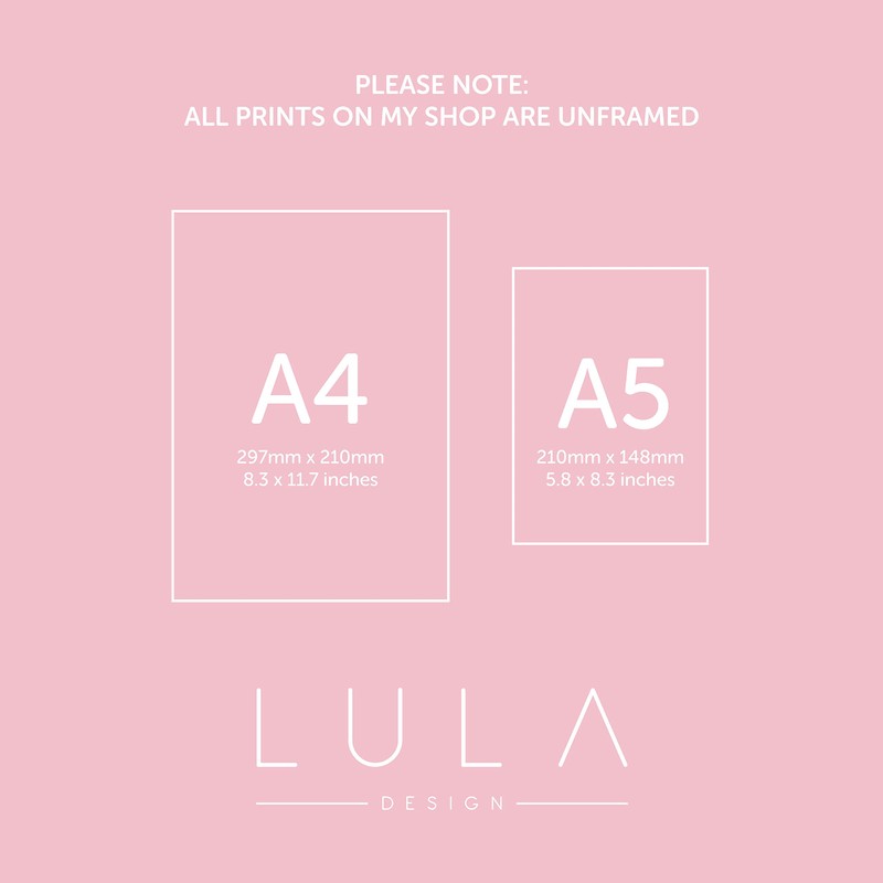 Lula Design TEACHER A4 or A5 UNFRAMED PRINT, School Leavers