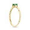 Takar Solid 10k Yellow Gold Solitaire Oval Genuine Emerald Stackable