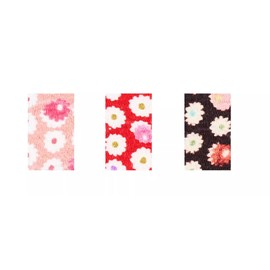 KAMIPITA Japanese Crepe Fabric Japanese Pattern, 2.4 x 1.2 inches (6 x 3 cm), Crepe, Non-marking Pin, Hairpin, Hair Clip, Hair Clip (Flower Pattern, Red)