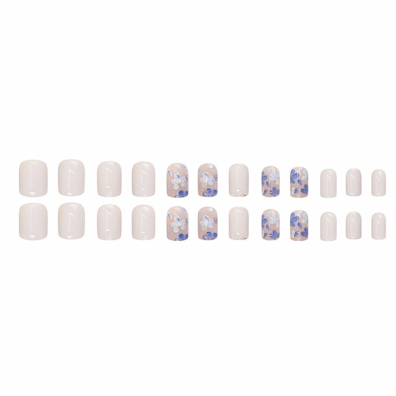 MERVF Square Press on Nails Short Fake Nails Press ons