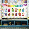 Aneco Happy Birthday Bulletin Board Decorations Cupcake Cutouts Border Trim