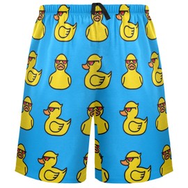 visesunny Pajama Shorts for Men Summer Yellow Duck Pixel Sunglass Heart Soft Sleep Pants Breathable Lounge Wear with Pockets XL
