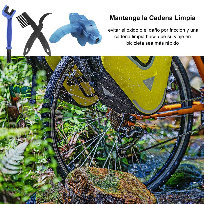 Kit de Limpieza de Cadena de Bicicleta, Cepillo de Limpieza