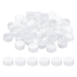 PATIKIL 1.2inch Plastic Bottle Caps for Crafts, 50Pcs Reusable Protection Bottle Screw Lids for Empty Container DIY Scrapbook Decorations, White