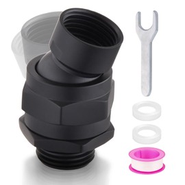 Shower Head Swivel Ball Adapter, Shower Connector Ball Joint, Solid Brass Adjustable Shower Arm Connector, Universal Shower Extension Showering Component, Matte Black