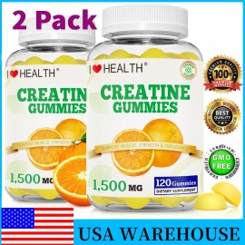 I Love Health 2 Pack Creatine Monohydrate Gummies Supplements, 240 Count