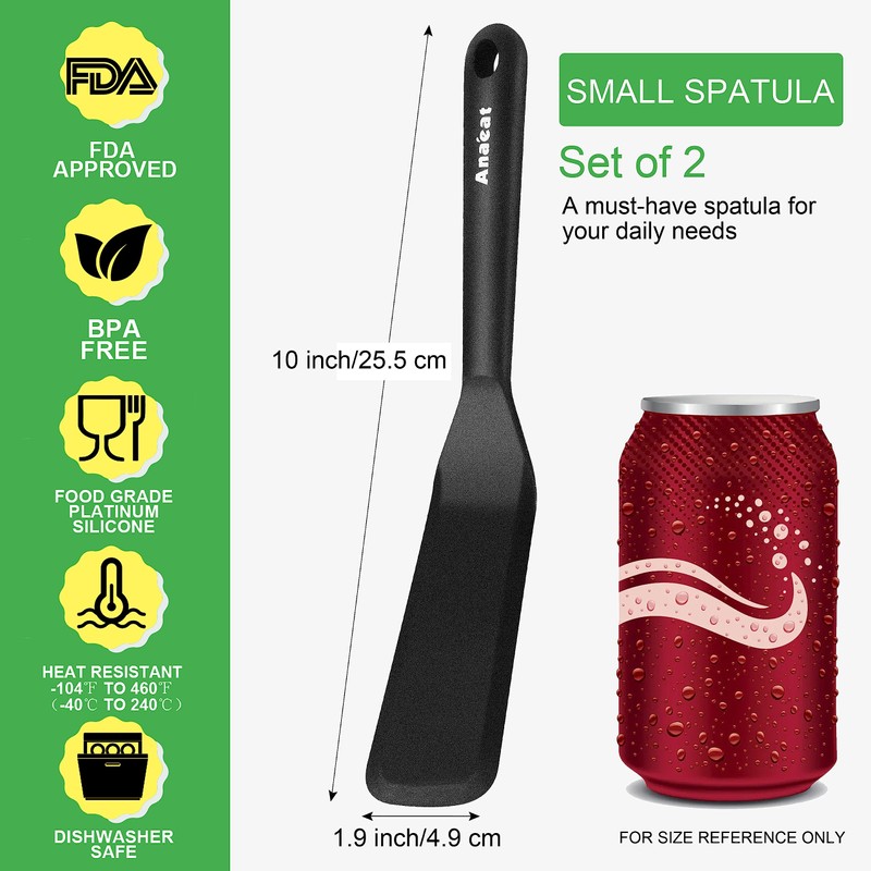 Anaeat Silicone Thin Spatula Set of 2 - Mini Brownie