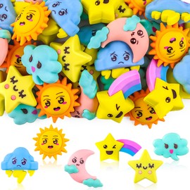 24 pcs Weather Erasers for Kids Desk Pets,3D Take Apart Pencil Erasers Puzzle Erasers Classroom Prizes for Kids Class Treasure Box,Game Rewards,Party Favors