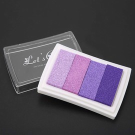 Almohadillas de Tinta, Almohadilla de Tinta para Huellas Dactilares DIY, Sellos para Socios, Pintura de Color Lavable, Fabricación de Tarjetas, Almohadilla de Sello para Niños, (Púrpura degradado)