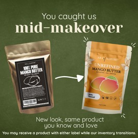 era of nature era of nature Organic Unrefined Raw MANGO BUTTER BLOCK Bulk, Skin Moisturizing, Use Alone or in DIY Body Butters, Soaps, Lotions and lip balm - 8oz