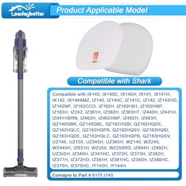 Leadaybetter Filter Replacement for Shark Rocket Pet Pro IX140 IX141 IX142 IZ140 IZ141C IZ142 IZ162H IZ362H IZ363HT IZ440H IZ462H IZ482H IZ483H UZ145 Cordless Stick Filters, Comapre to Part # 617FJ140