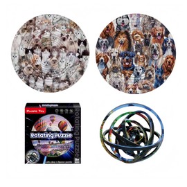 360 Degree Rotating Puzzles,Great Gift for Kids, Teens, Adults,for Those who Love Brain teasers,3D Spin Flip Puzzle Toy(Cats&Dogs)