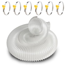 GSYUWIH 4" x 10' Dust Collection Hose with Stainless Steel Hose Clamps,Flexible Heavy Duty PVC Dust Collection Hose,Clear Dust Collector Hose for Woodworking to Collect Debris