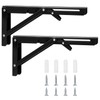 Folding Console, Heavy Duty Hinges Foldable, Angle Shelf Brackets, Iron
