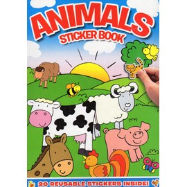 Animals - Sticker Coloring Book with 20 Stickers