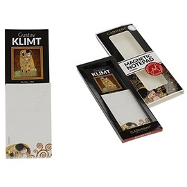 Carmani - Magnetic Notepads for Refrigerator, To Do List, Shopping list, Notepad Grocery List printed with Gustav Klimt, The Kiss image
