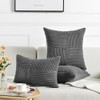 FDTERN Set of 2 Dark Grey Corduroy Cushion Covers, 40