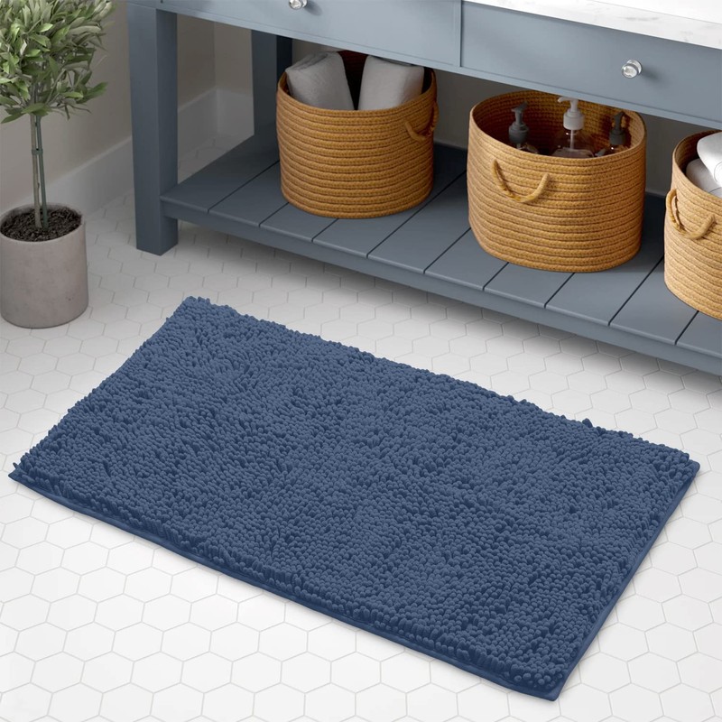 LuxUrux Bath Mat, Extra-Soft Plush Non-Slip Bathroom Rug, Luxury Chenille
