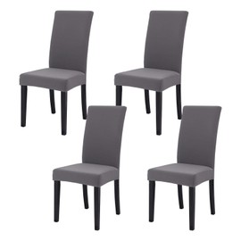 FRKOKRFA Chair Covers, Set of 4, Stretchy Dining Room Chair Covers, Removable Washable Chair Covers, Modern Elastic Covers for Home, Hotel, Banquet, Party Decoration and Wedding (Grey)