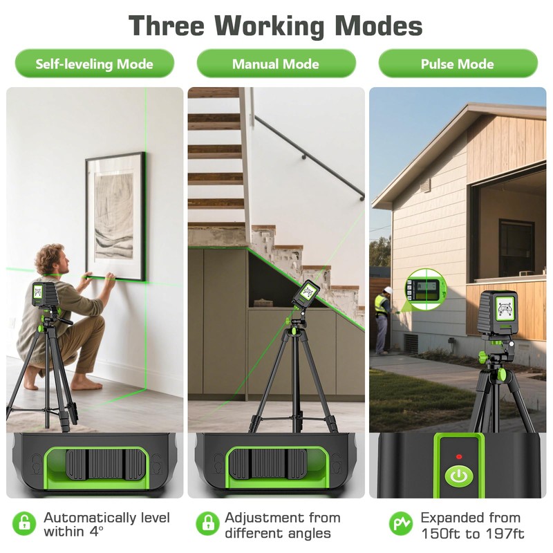 Laser Level with Tripod, Huepar 150Ft Lazer Leveler for Outdoor