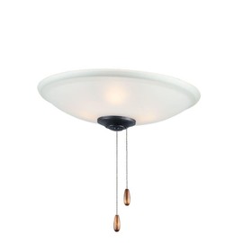 Maxim Lighting 12" 3-Light Ceiling Fan Light Kit | Black Finish | Frosted Glass Shades | Steel Universal Fan Replacement Add-On Kit | FKT213FTBK