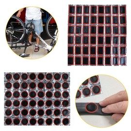 Shuxy 96pcs Bike Tire Repair Kit Bicycle Tire Patch Hardened Levers Not Self-Adhesive Rubber Patch Outdoor Cycling Bicycle Tire Lever Rasp Tool for All Inflatable Inner Tubes in Road Emergency
