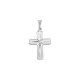 Amor Motif Pendant 925 Sterling Silver Unisex Women Men Pendant Gold Silver Cross Comes in Jewellery Gift Box, Sterling Silver, No Gemstone
