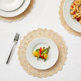 250 Pack Round Paper Placemats for Cakes, Desserts, Light Brown Doilies for Food, Formal Events (12 in)