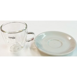Caffitaly System S.p.A Demitasse Cup & Saucer, 2-Pack, Clear