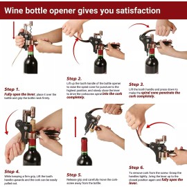 Holleringlan Kitchen Bar Wine Bottle Opener Cork Removal Corkscrew Foil Cutter with Stopper