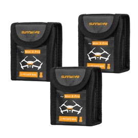 CAPART Battery Safe Bag for DJI Mini 4 Pro/Mini 3 / Mini 3 Pro Drone Storage Bag Fireproof Safety Charging Bag (Small*3pcs)