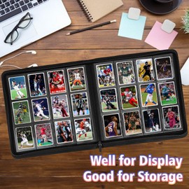 12 Pocket Card Binder, 720 Pockets PU Leather Zipper Trading Card Collection Album, Side-Loading Card Storage Folders for MTG, TCG, Game/Sport Crads