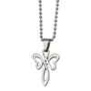 FindingKing Stainless Steel Butterfly Cross Mens Necklace 22"