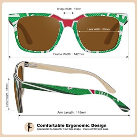 CARFIA Polarized Men's Sunglasses UV400 Protection for Driving Fishing Cool Man Acetate Shades CA5354L