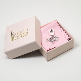 MariaFonte Charm New 2025 Compatible All Brands Airplane World Suitcase Lucky Charm 925 Silver Pendant Original Offers Birthday Anniversary Friendship Mum Pearl Heart Family Christmas, Silver, Cubic