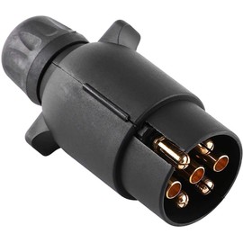 N-Type 7-Pin Trailer Board 12V Plug Towbar Socket Wiring Connector Adapter, Waterproof, for Trailer Caravan Truck RV Towbar Towing, Plug Connector, Auto Lamp Connector, Road Lights Connector