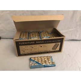 Holland NOS Holland 9H Hammered Brass Upholstery Nails Tacks 24 Packs X 24 = 576/Box