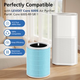 Core 600s Smoke Remover Replacement Filter Compatible for LEVOIT Core 600S Air Purifier, 4-in-1 H13 True HEPA and Activated Carbon 600s Filter, Core 600S-RF-SR, 1 Pack