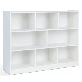 Costway 3-Tier Open Bookcase 8-Cube Floor Standing Storage Shelves Display Cabinet White
