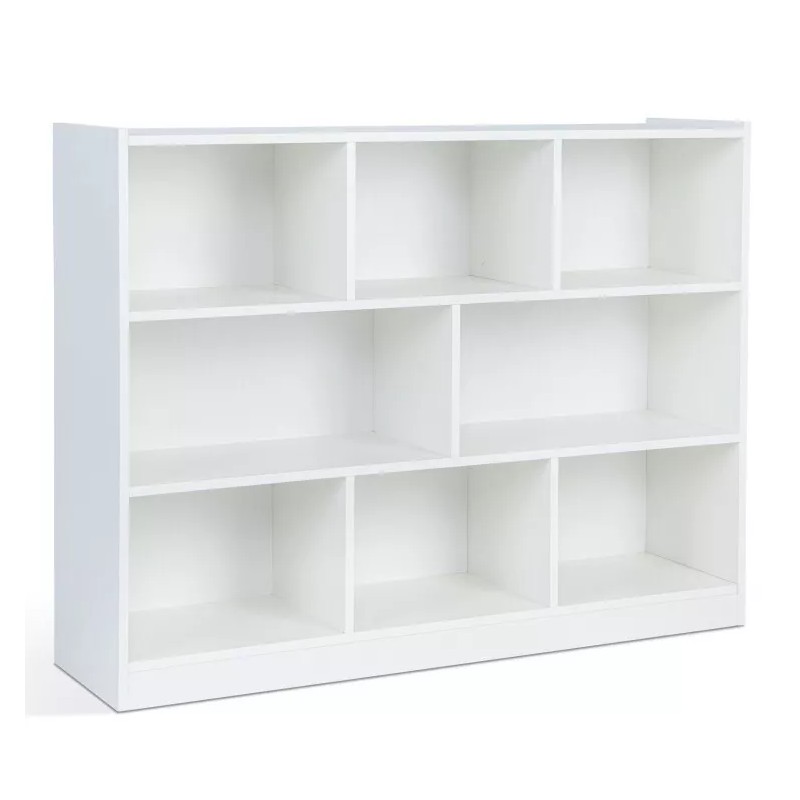 Costway 3-Tier Open Bookcase 8-Cube Floor Standing Storage Shelves Display