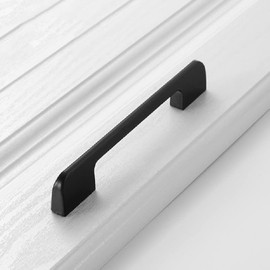 Shozafia 5 Pack Kitchen Cabinet Handles, Solid Black Drawer Pulls, Long Cabinet Hardware for Dresser Furniture (4.33 inch)