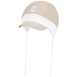 Smarilla Peaked Cap Tie Hat Summer Hat Baby Boy Muslin, beige
