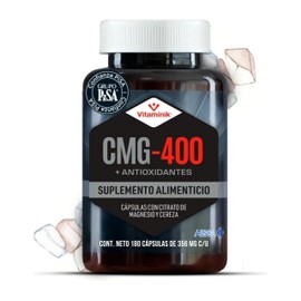 Citrato de Magnesio 400 mg, 180 Cápsulas, Vitaminik CMG-400, Cereza, Hecho por PiSA (Paquete de 3)