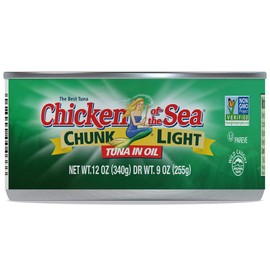 Chicken of the Sea Chunk Light Tuna in Oil , 12 Oz Can, Pack of 12