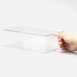 KEYUCA Clear Stocker with Handle (Transparent/Handle) Stylish, Visible Inside Accessory Case, Storage Box, Kitchen Supplies, Seasoning