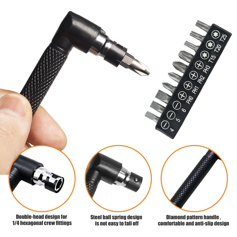 14 Pack Flexible Drill Bit Extensions Set Adapter with Bendy