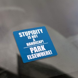 DM Novelties Disabled Stupid Bad Parking Space Bay Bumper Sticker (24 Stickers)