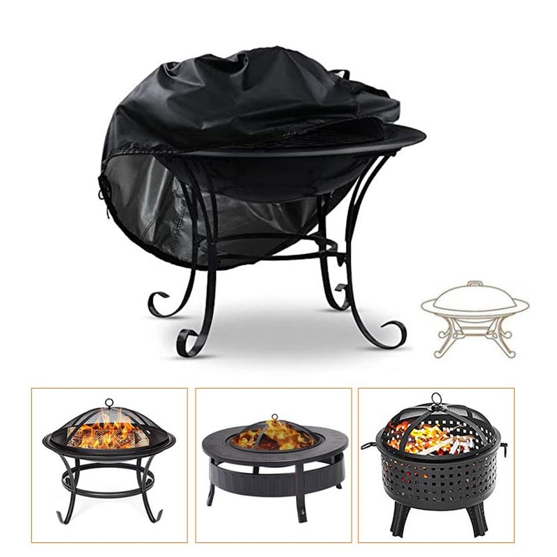 ZONADAH Fire Pit Cover 48 Inch Heavy Duty Waterproof Round