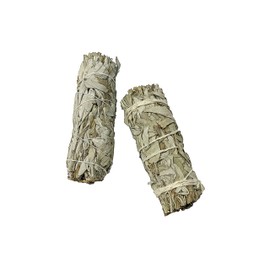 Juicy Spicy California White Sage Bundle for Energy Cleansing [2 Pack] (4 Inch)