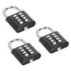 PATIKIL 8 Digit Button Combination Padlock, 3 Pack 4 Position